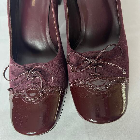 COMME CA DU MODE Burgandy Leather Pump Heels Size 22.5 Japan, US 7.5 - Picture 10 of 11